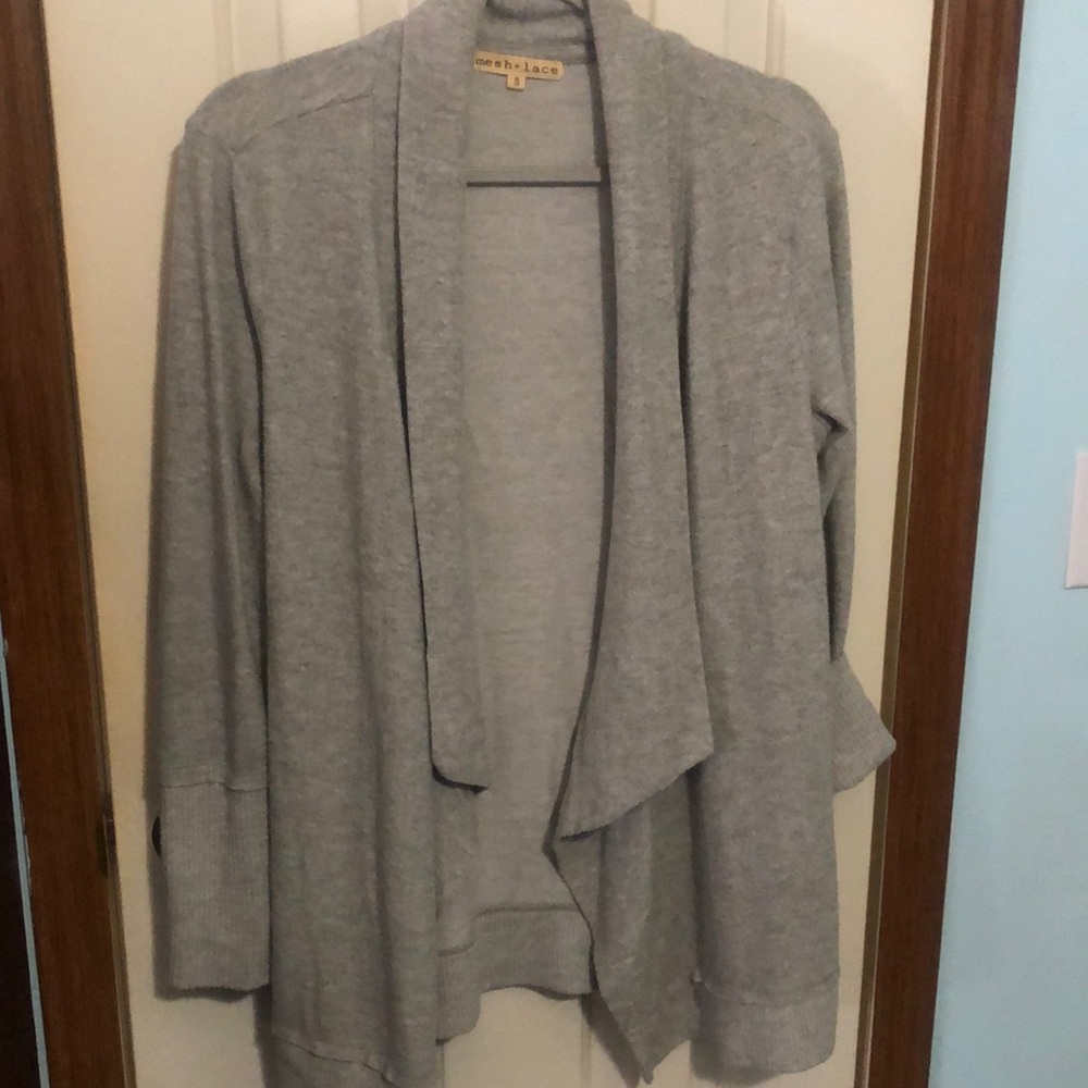 Gray Mesh & Lace sweater, size S